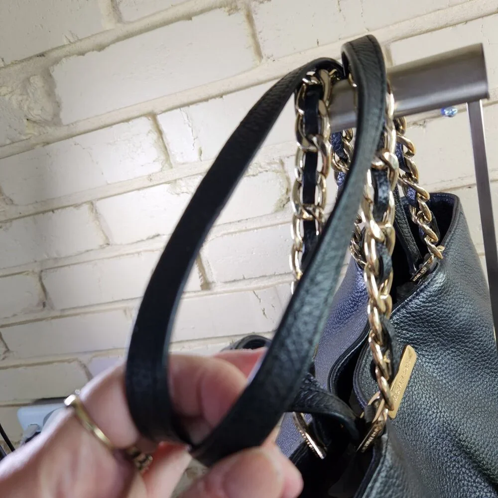 Euc Michael Kors Harper East West Black Large Tote Shoulder Bag Purse
